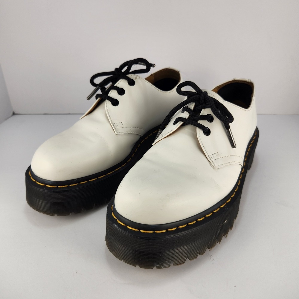 Dr. Martens 8053 Quad Platform Oxford Shoes White Leather Men's 9 EU 42